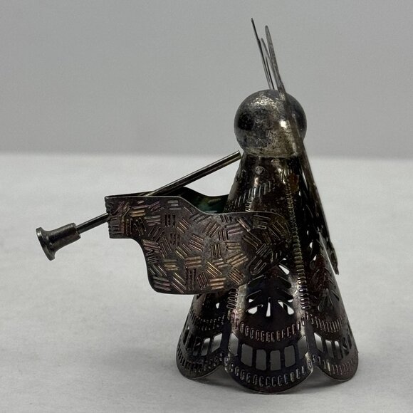 Vintage Godinger Silver Art Silverplated Angel Figurine 3.5" Trumpet Cutouts - Picture 2 of 10